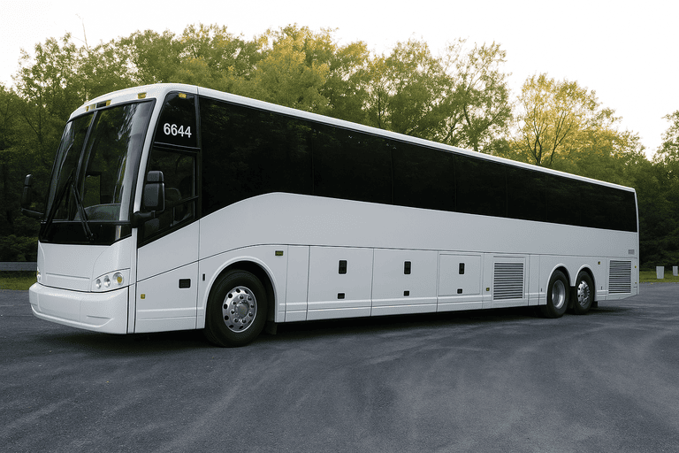 exterior of Charter Bus Rental Pleasantville coach bus